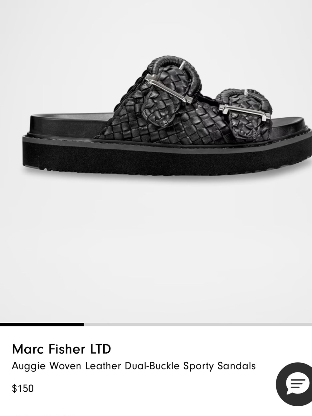 Marc Fisher Black Woven Leather Slide Mules